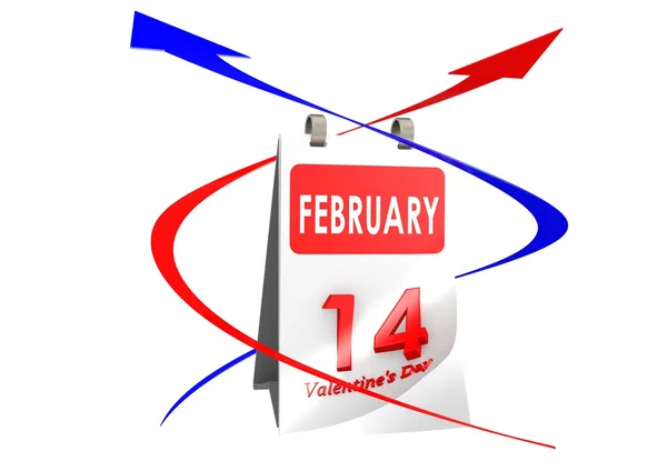 Calendar Feb 14 — Stock Photo, Image