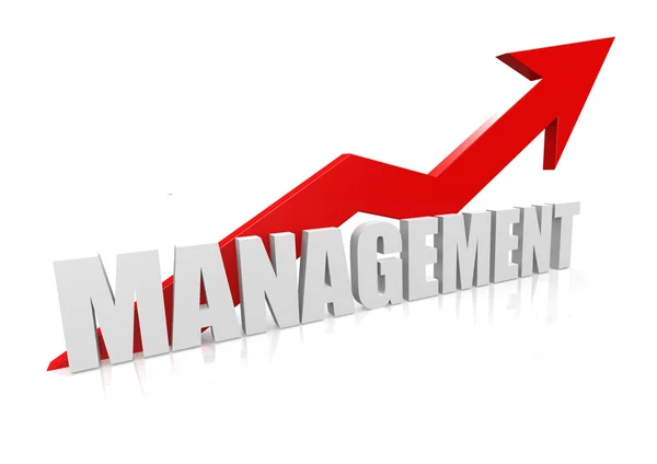 Management with upward red arrow — Stock Photo, Image