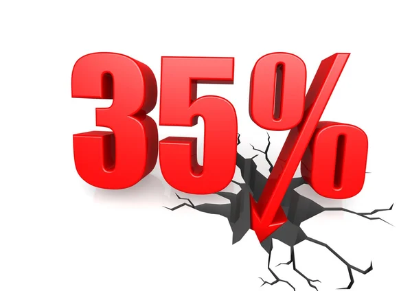 Thirty five percent down — Stock Photo, Image