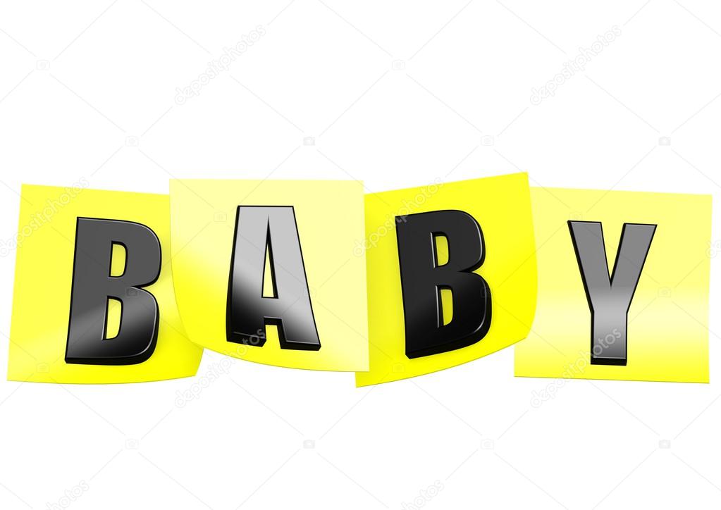 Baby in yellow note