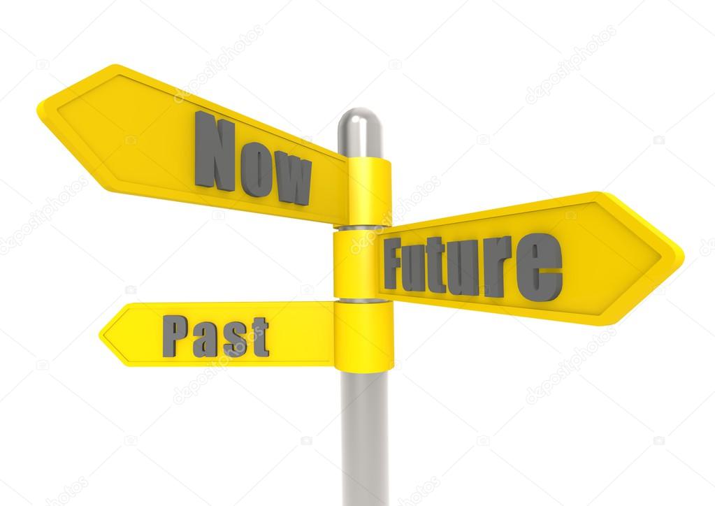 Now past future sign post