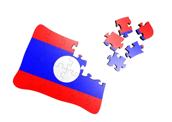 Laos Flagge Puzzle — Stockfoto