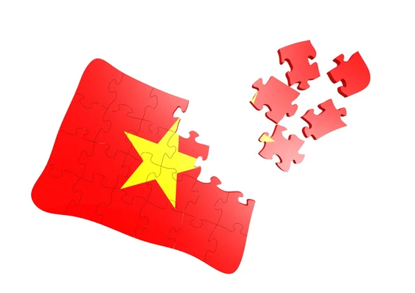 Vietnam flag puzzle — Stock Photo, Image
