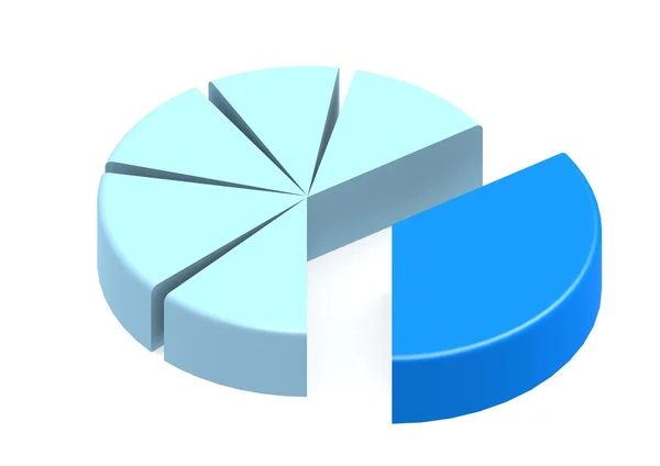 Modrý výsečový graf — Stock fotografie