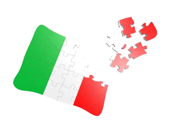 Italia bandera rompecabezas — Foto de Stock