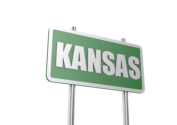 Kansas znak pokładzie — Zdjęcie stockowe