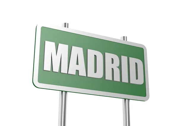 Дорожный знак Мадрид — стоковое фото