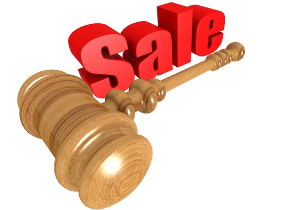 Sale with mallet — Stock Photo, Image