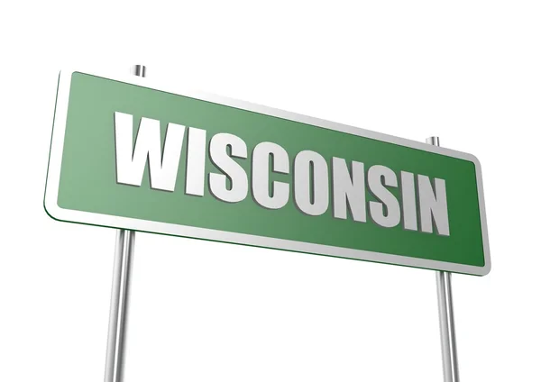 Wisconsin insegna bordo — Foto Stock