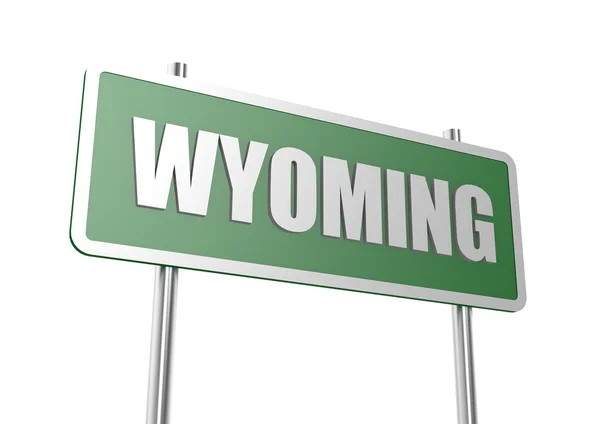 "Wyoming" znak pokładzie — Zdjęcie stockowe