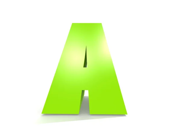 Green letter A — Stock Photo, Image