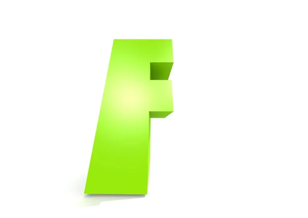 Green letter F — Stock Photo, Image