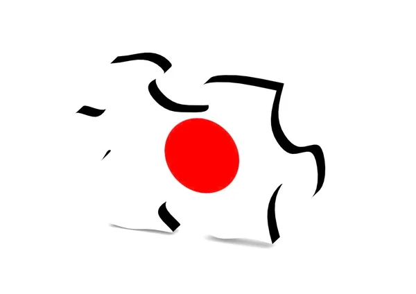 Japanische Flagge puzzle — Stockfoto