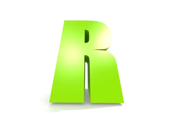 Gröna bokstaven r — Stockfoto