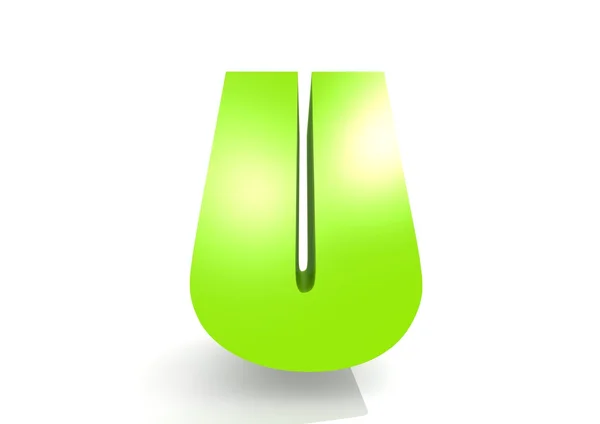 Lettera verde U — Foto Stock