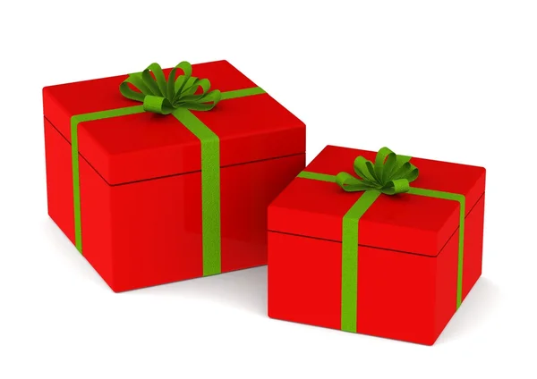 Rode geschenkdozen — Stockfoto