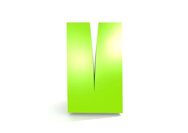 Gröna bokstaven v — Stockfoto