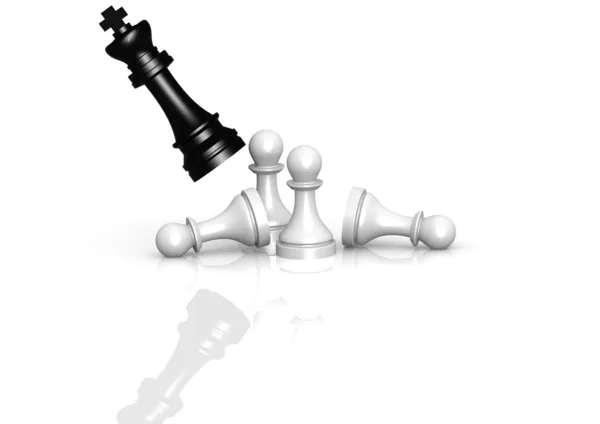 King winning Pawns — Stock Photo, Image