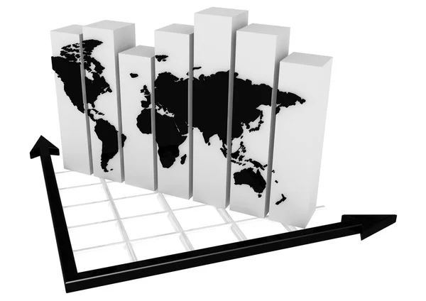 Wereldwijde business grafiek — Stockfoto