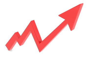 Kırmızı ok grafiği yukarı