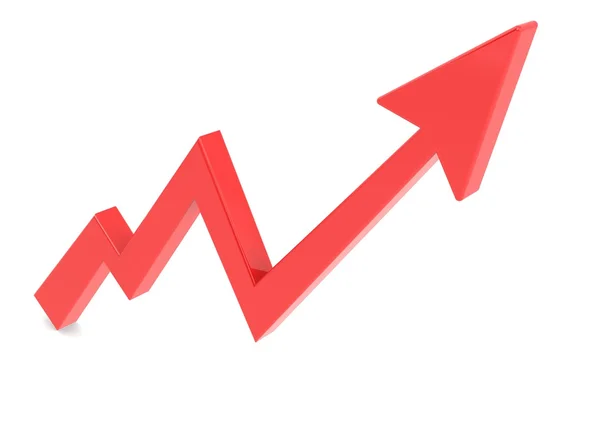 Red arrow graph up — Stock Photo, Image