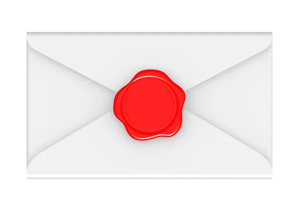 Selo vermelho com envelope branco — Fotografia de Stock