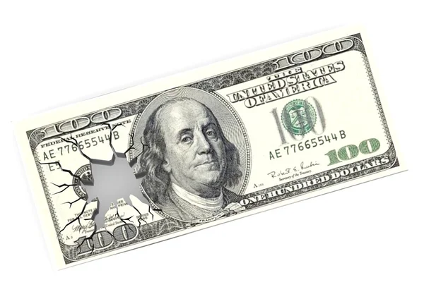 Доллар США с отверстием — стоковое фото
