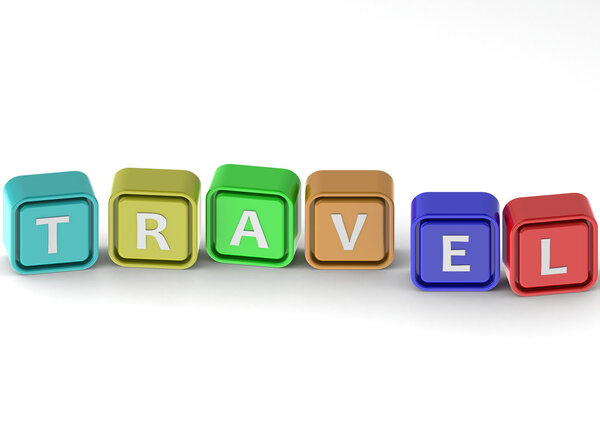 Travel buzzword image with hi-res rendered artwork that could be used for any graphic design.