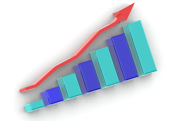 Yukarı doğru grafik — Stok fotoğraf