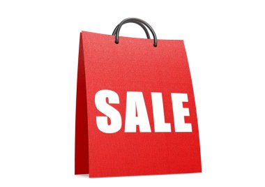 izole kırmızı alışveriş çantası