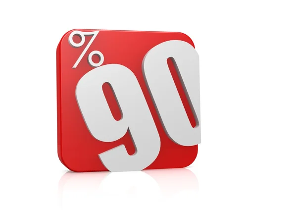 90 percent in cube — Stock Photo, Image