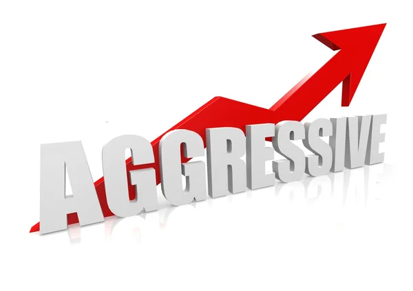 Aggressive with upward red arrow — Stock Photo, Image