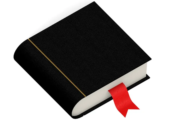 Libro negro con marcador rojo — Foto de Stock