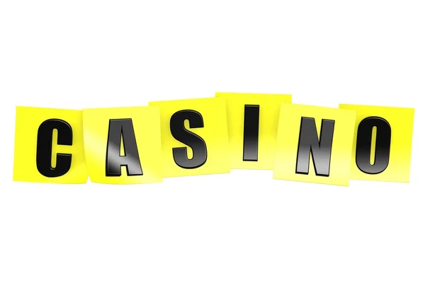 Casino in yellow note — Stock Photo, Image