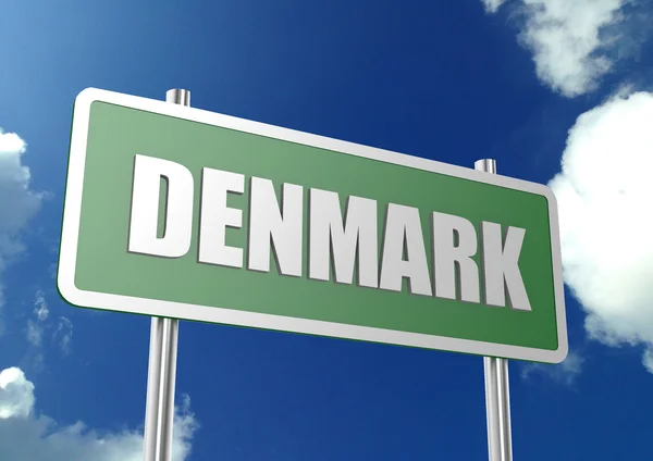 Denmark road sign — Stock Photo, Image