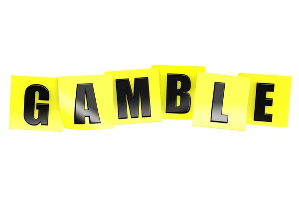 Gamble in yellow note — Stock Photo, Image
