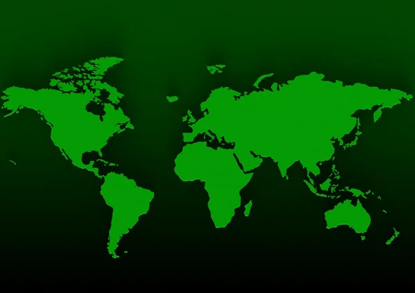 Зеленая карта мира — стоковое фото