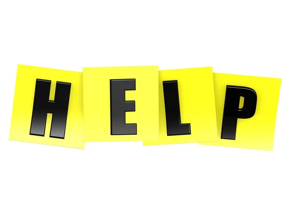 Help in yellow note — Stock Photo, Image
