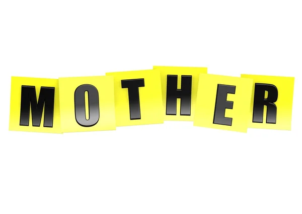 Mother in yellow note — Stock Photo, Image