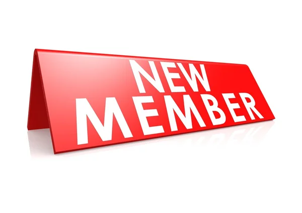 New member tag in red — Stock Photo, Image