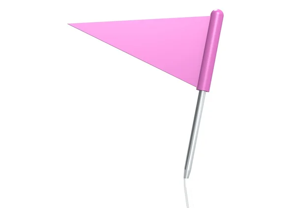 분홍색 삼각형 깃발 핀 — 스톡 사진