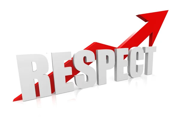 Respect with upward red arrow — Stock Photo, Image