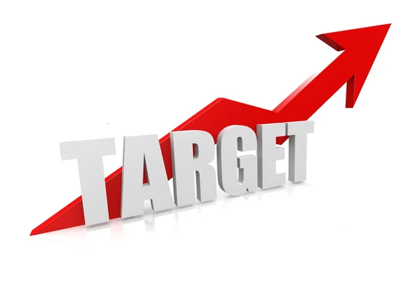 Target with upward red arrow — Stock Photo, Image