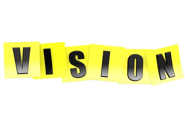 Vision auf gelbem Zettel — Stockfoto
