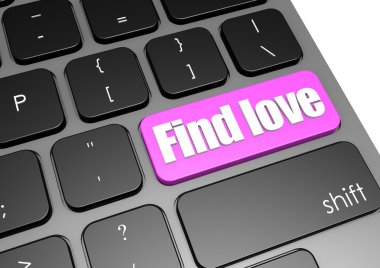 Find love with black keyboard clipart
