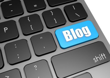 Blog ile siyah klavye