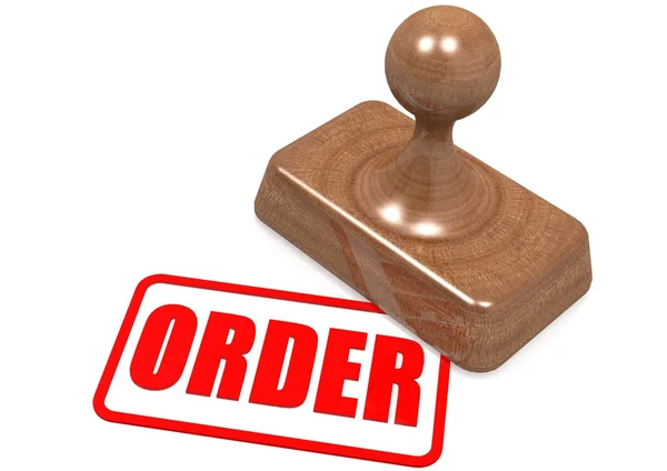 Order word on wooden stamp — Stock Photo, Image