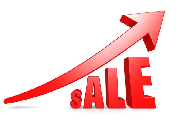 Sale with red arrow — Stock Photo, Image