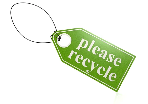 Please recycle tag — Stock Photo, Image