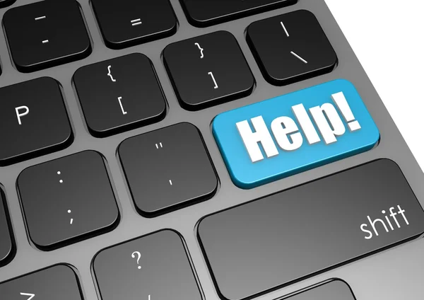 Ayuda con teclado negro — Foto de Stock